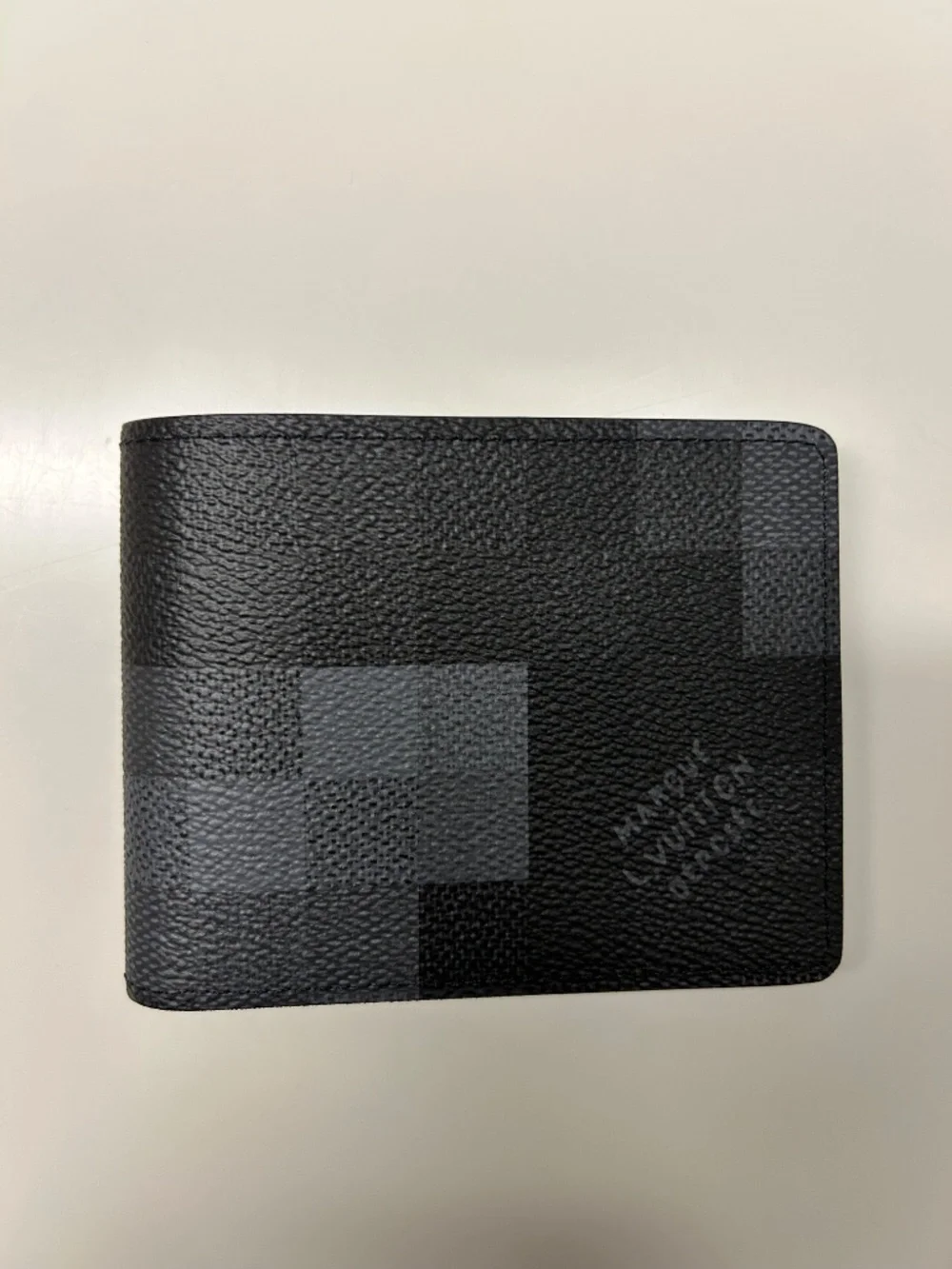 LOUIS VUITTON Slender Wallet Black Damoflauge M midel-7062